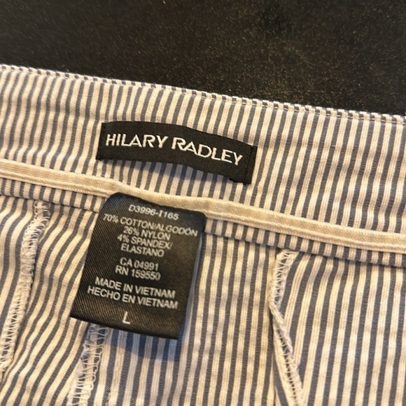 Hilary Ridley Seersucker Cotton Blend  Pull On Pants Classic Old Monet Coastal - Picture 7 of 8